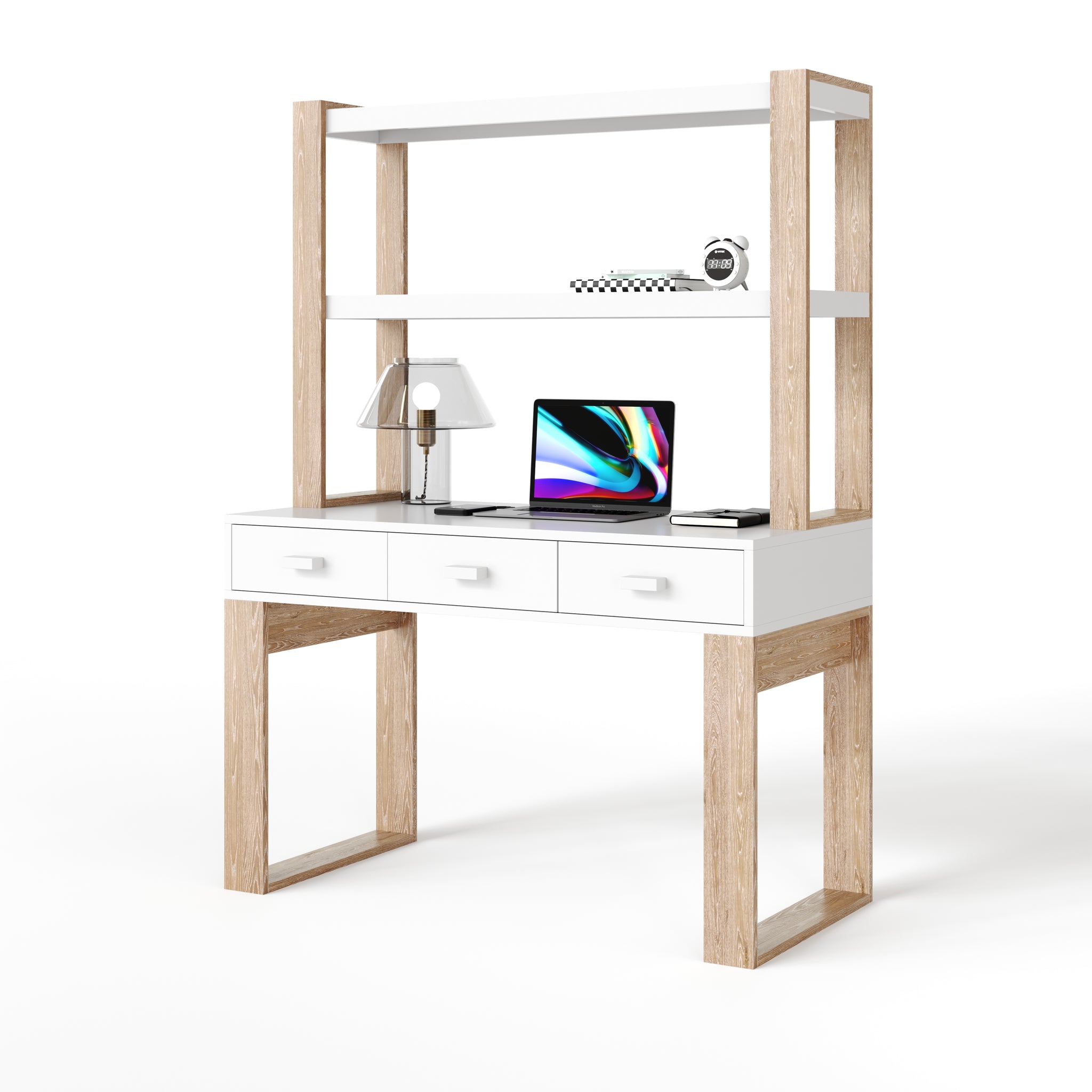 austin desk with hutch - white maple