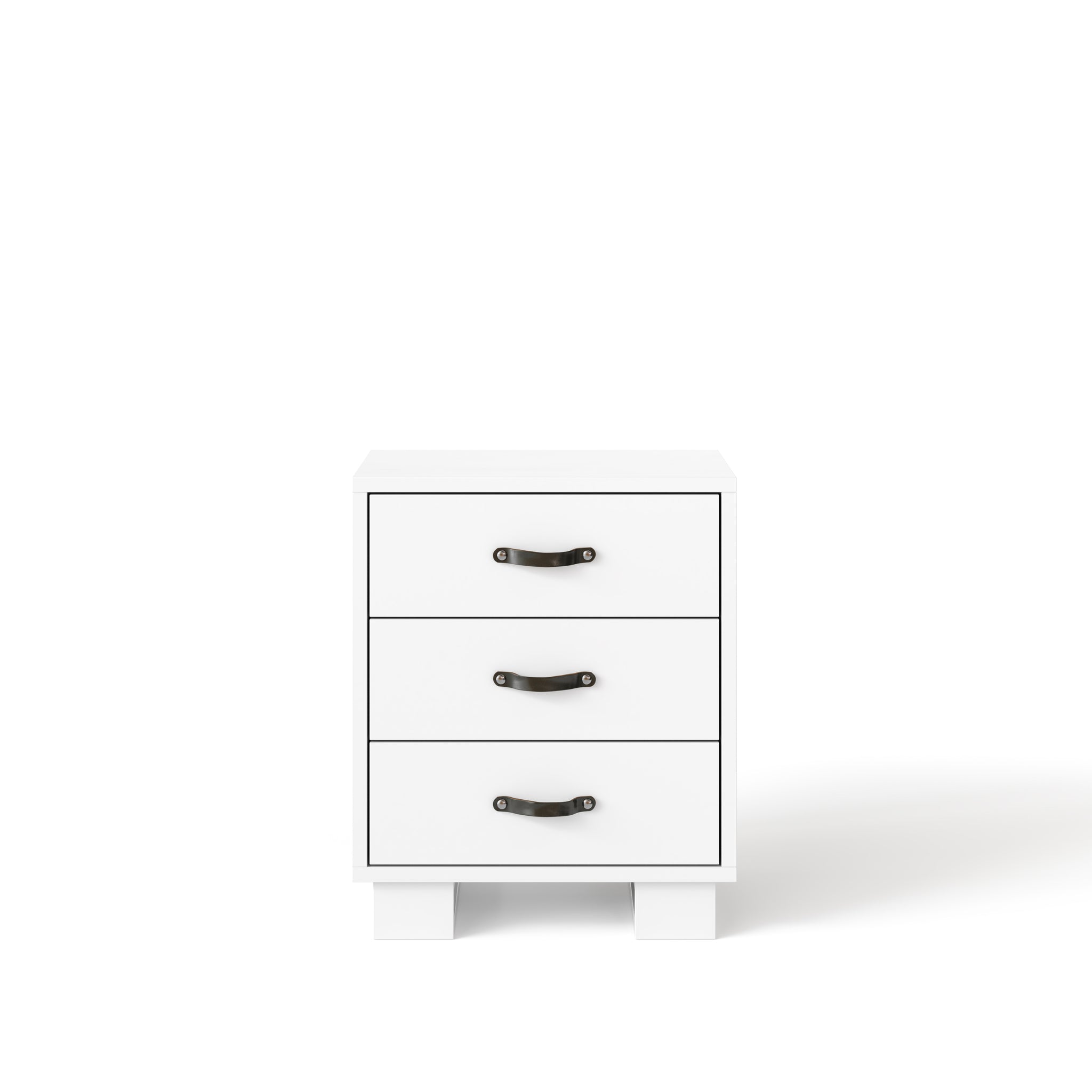 austin nightstand - leather pull - white maple