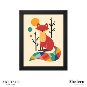 rainbow fox - framed artwork