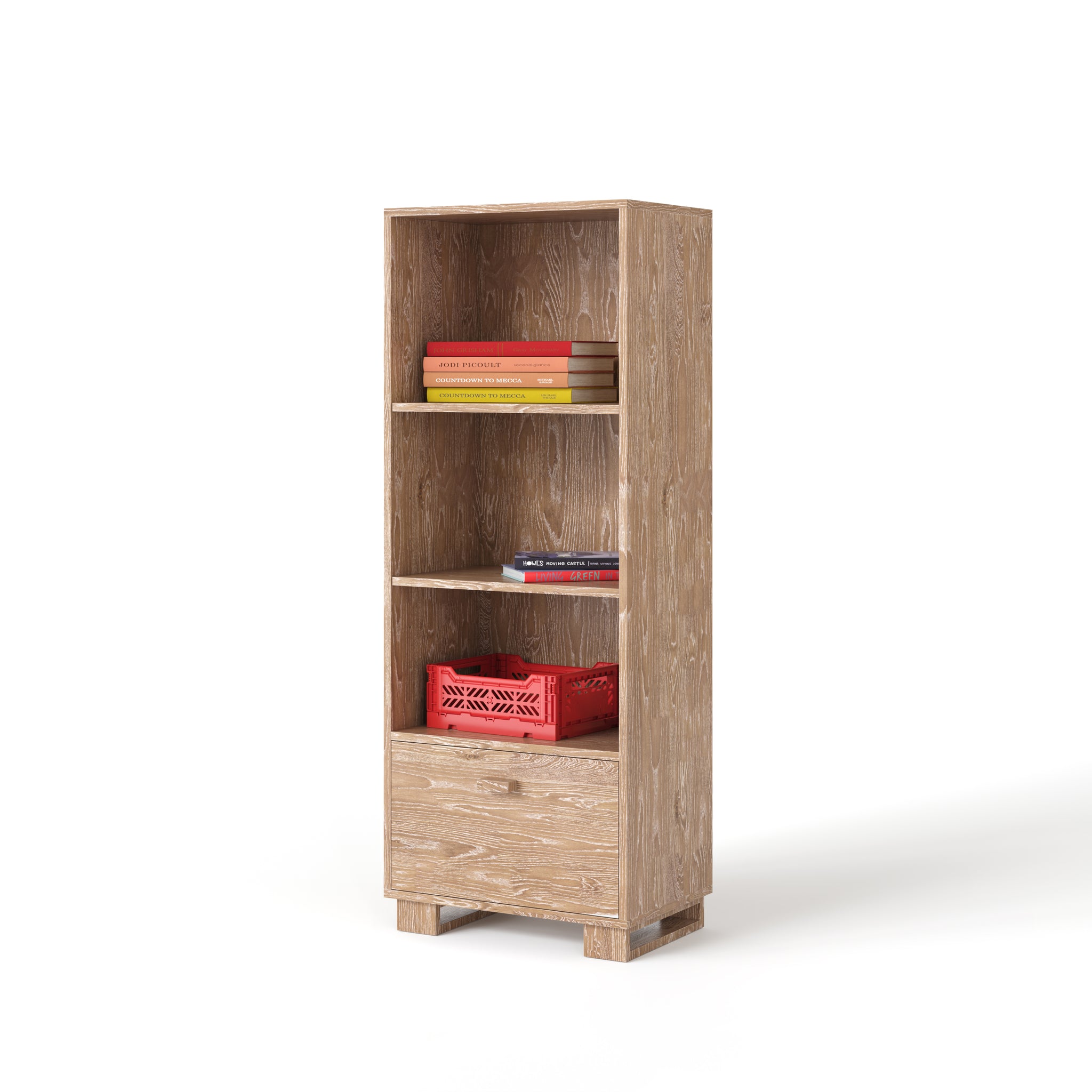 austin tower bookcase - cerused oak