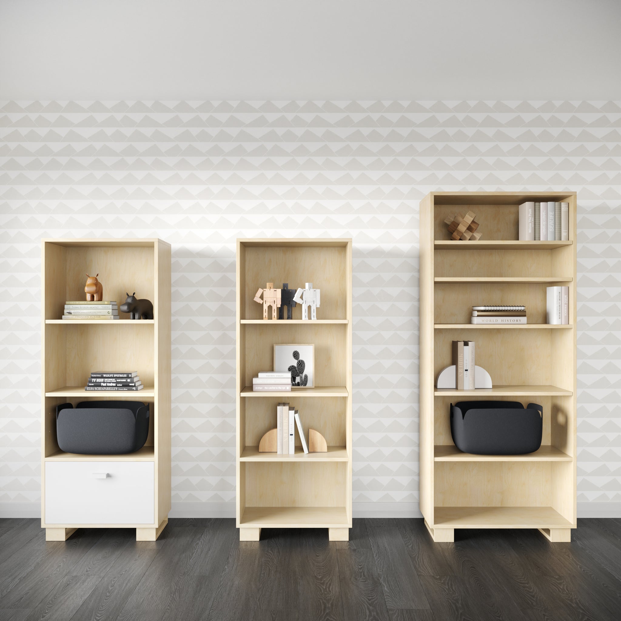austin tower bookcase - white maple