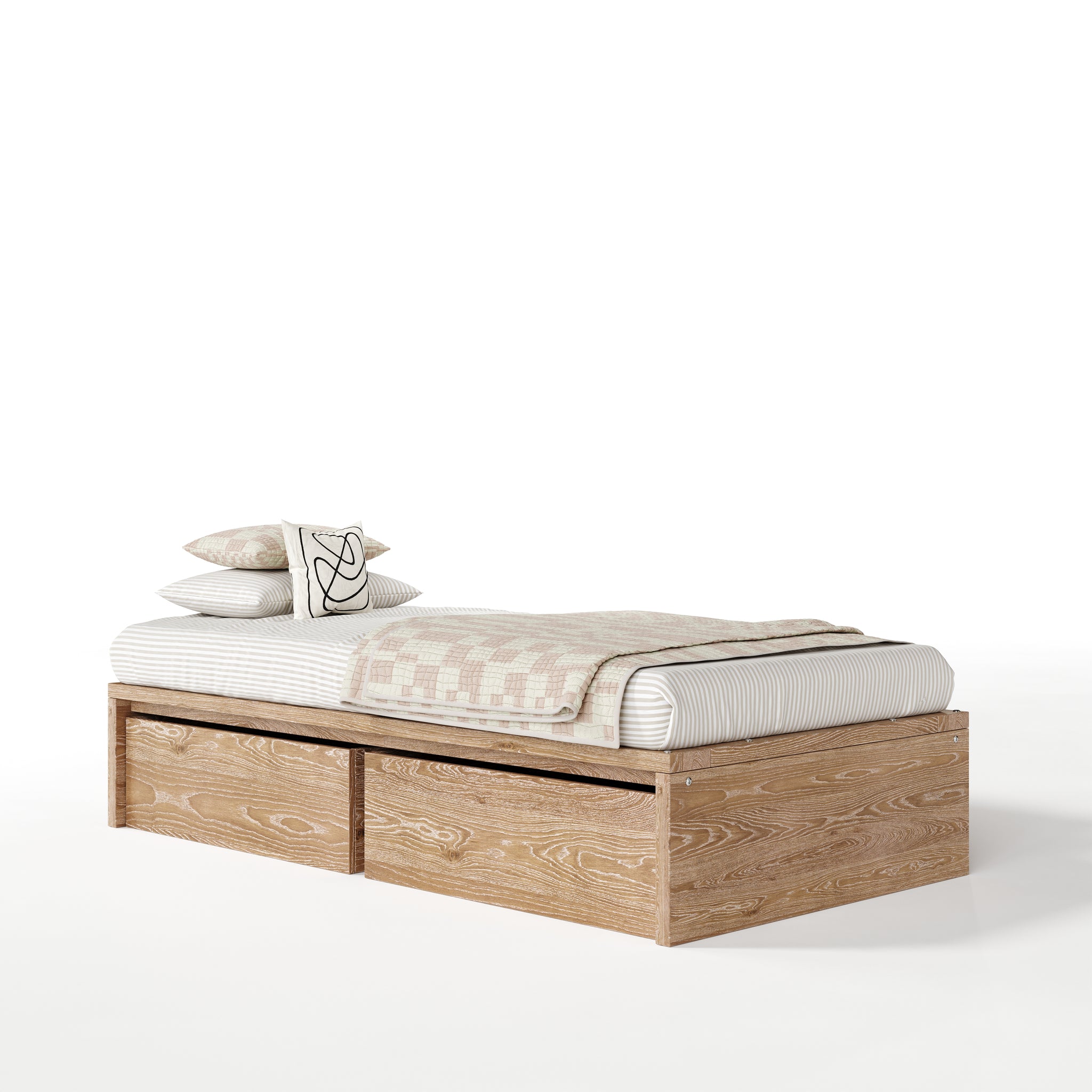 alex platform bed - cerused oak