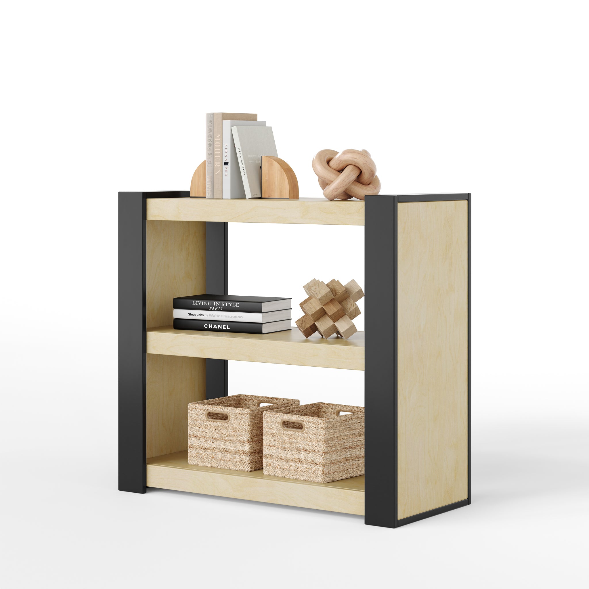 austin floating bookcase - natural maple
