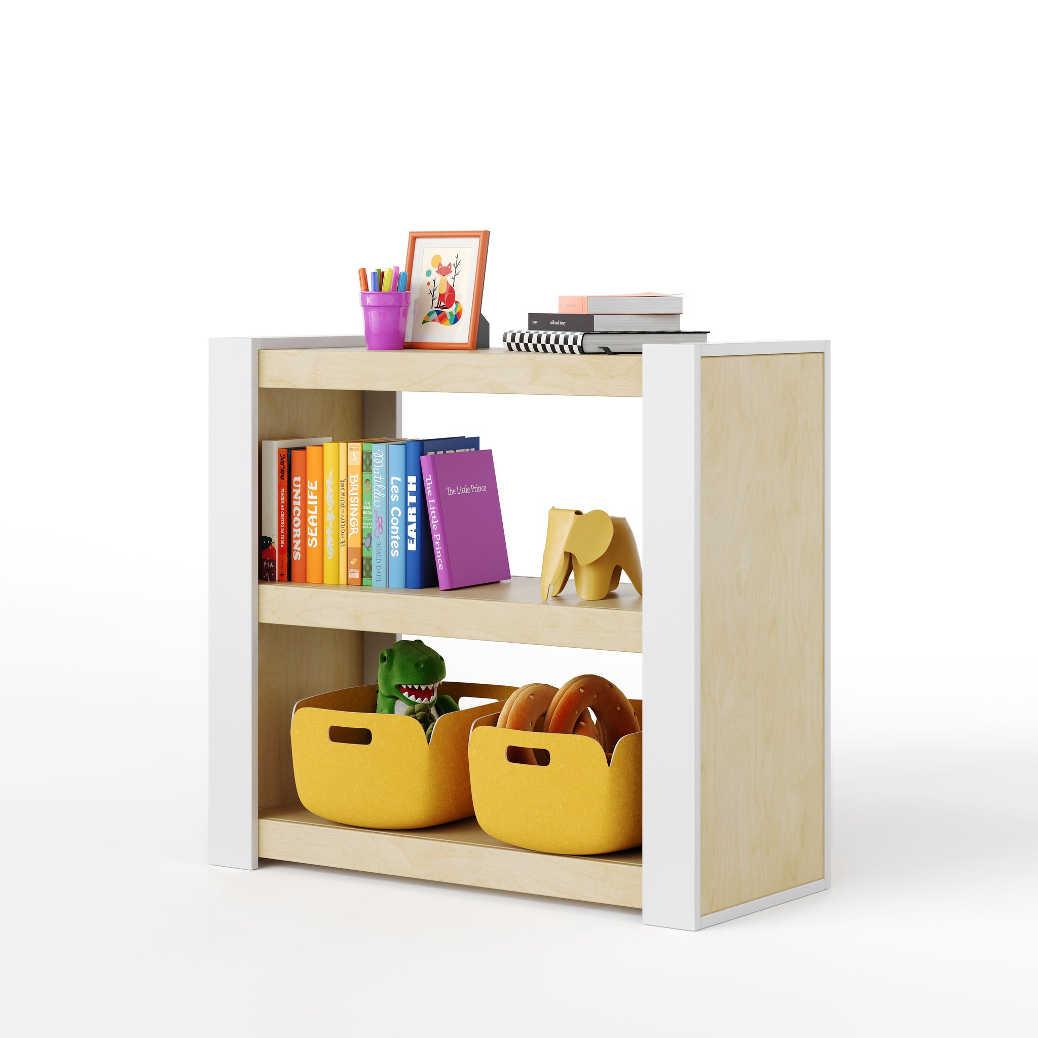austin floating bookcase - natural maple