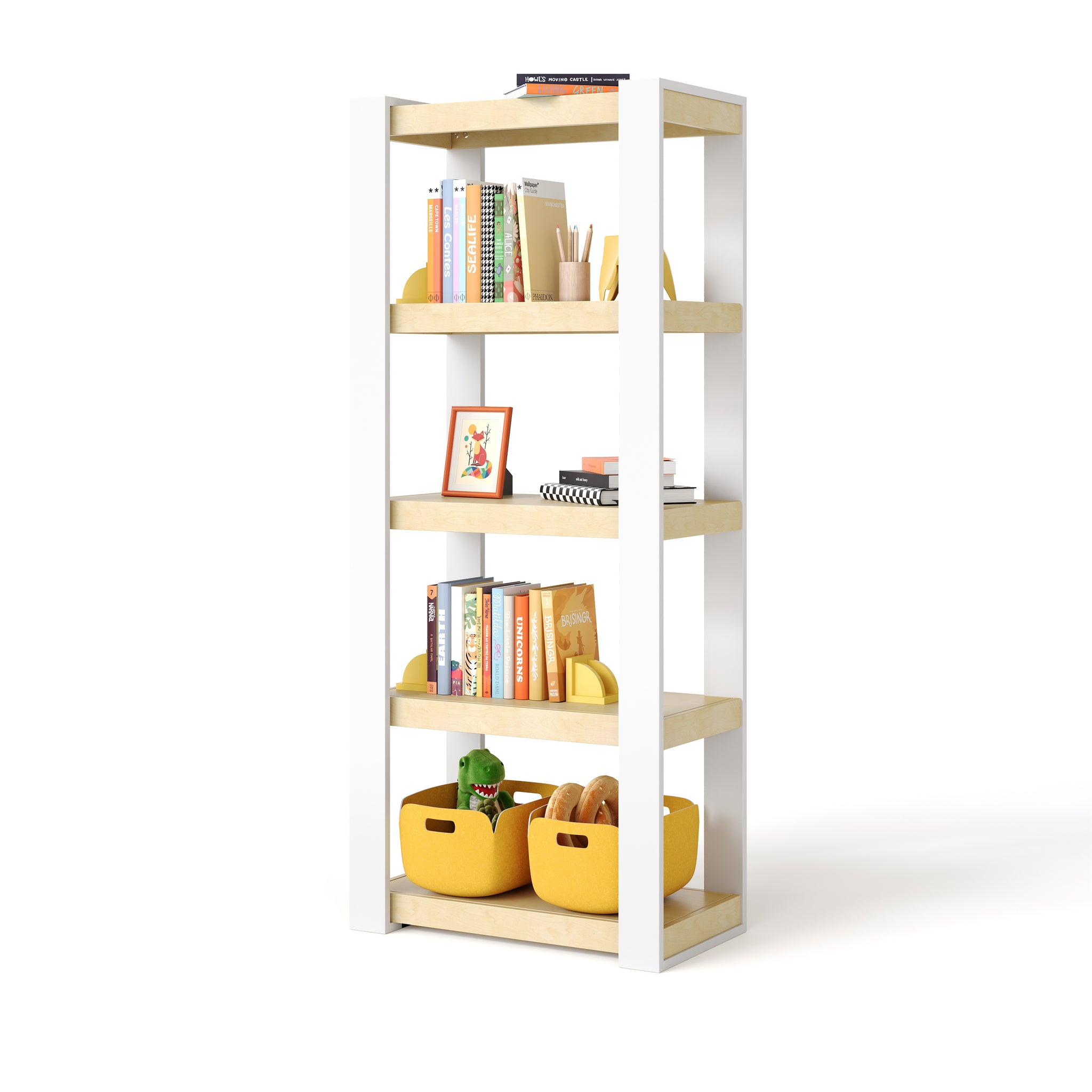 austin floating [open] tall bookshelf - natural maple