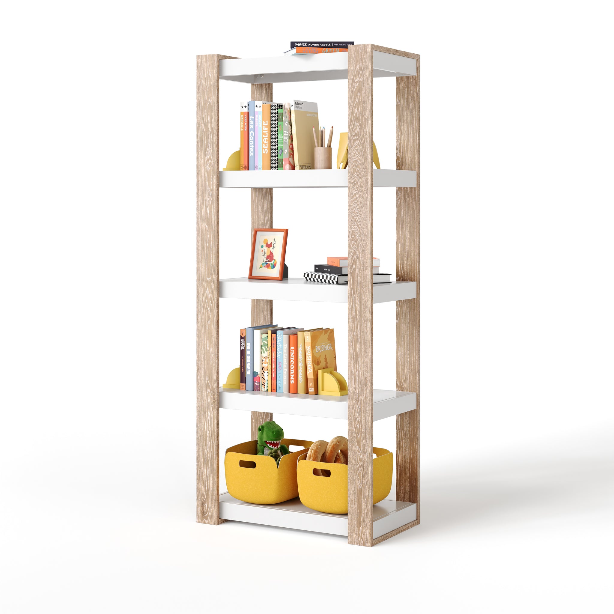 austin floating [open] tall bookshelf - white maple