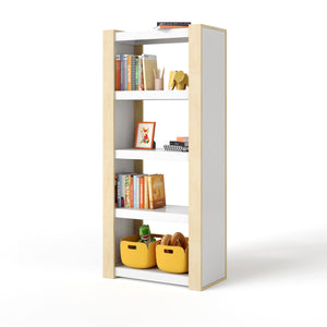 austin floating tall bookcase - white maple