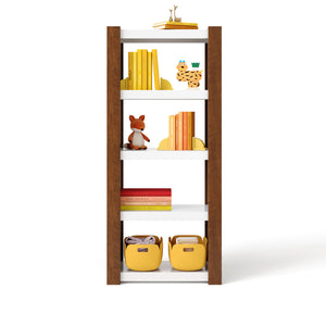 austin floating tall bookcase - white maple