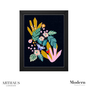 flowers and leaves - framed artwork