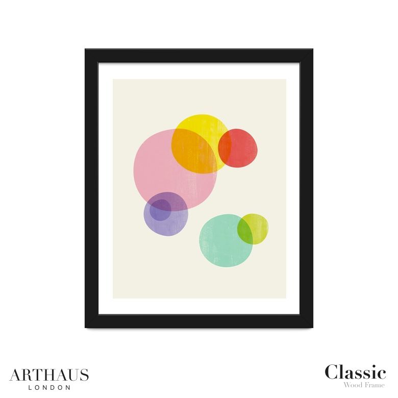 rainbow bubbles - framed artwork