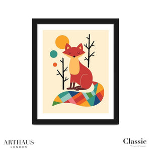 rainbow fox - framed artwork