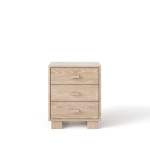 austin nightstand - block pull - cerused oak